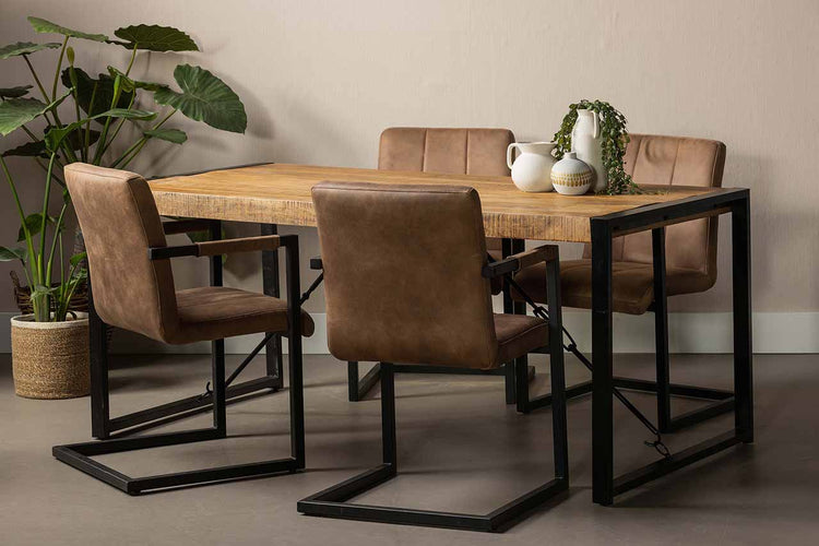 Mangohouten Eettafel Rechthoek Duncan 180 cm
