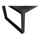 zwarte eettafel met rechthoekig blad van mangohout met u-poot 180 cm lang