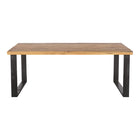 rechthoekige eettafel van mangohout met u-poot 220 cm lang