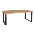 rechthoekige eettafel van mangohout met u-poot 220 cm lang