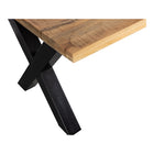 lange eettafel rechthoekig met x-poot van mangohout 300 cm lang