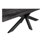 zwarte eettafel rechthoek van mangohout met spinpoot 280 cm lang