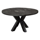 zwarte ronde eettafel van mangohout 110 cm
