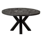 zwarte ronde eettafel van mangohout 120 cm