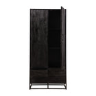 zwarte wandkast van mangohout met lades 90 cm breed