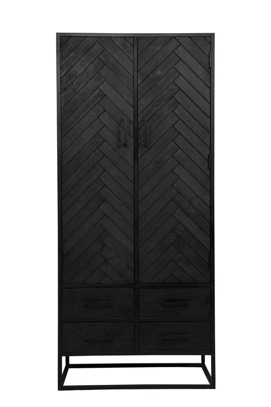 Mangohouten Kast Kjeld 80 cm Zwart