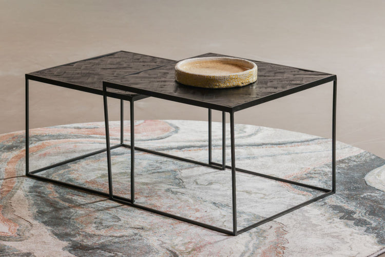 Mangohouten Salontafel Carlin set van 2 Laag