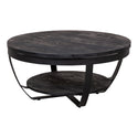 Mangohouten Salontafel Rond Maeve 90 cm Zwart