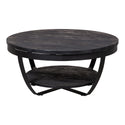 Mangohouten Salontafel Rond Maeve 90 cm Zwart