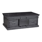 zwarte salontafel met lades van mangohout 120 cm breed