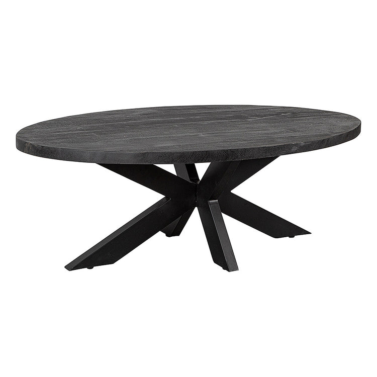 Mangohouten Salontafel Oscar Ovaal Zwart