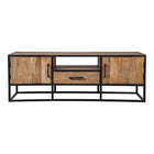 industrieel tv meubel van mangohout 210 cm breed