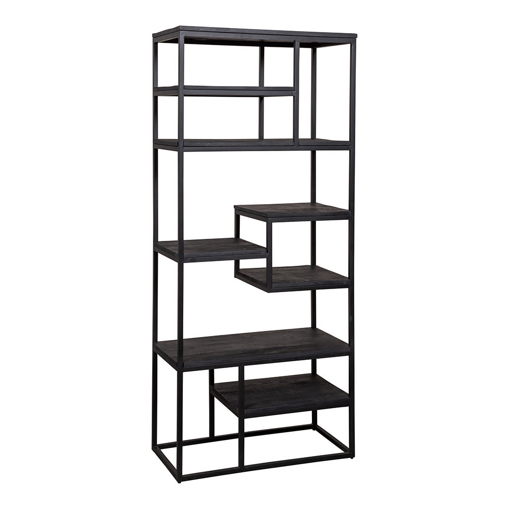 Mangohouten Vakkenkast Bowi 80 cm Zwart