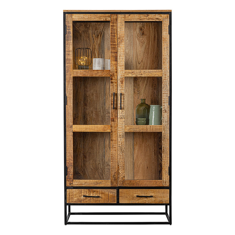 Mangohouten Vitrinekast Owen 95 cm
