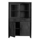 Mangohouten Vitrinekast Kensi 115 cm Zwart