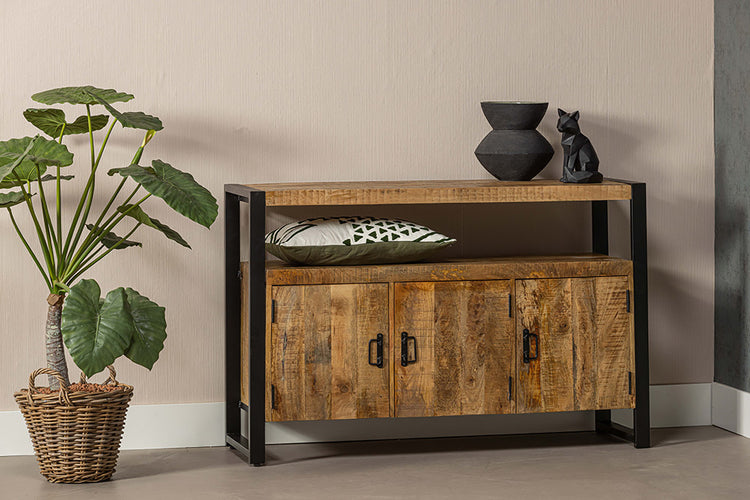 Mangohouten Dressoir Kensi 140 cm 3 deuren