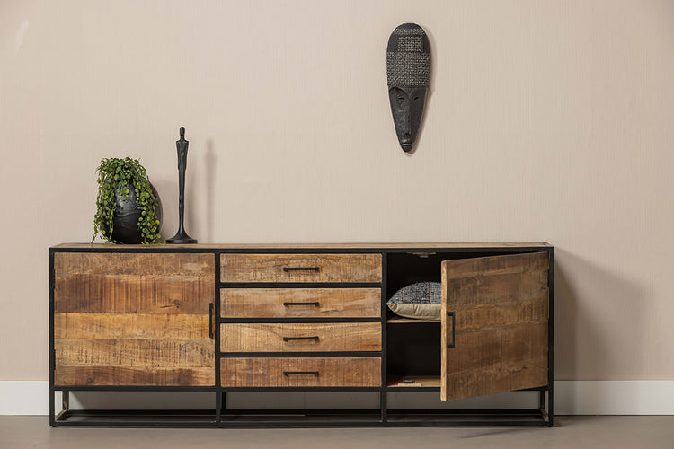 Mangohouten Dressoir Denver lowen 210 cm