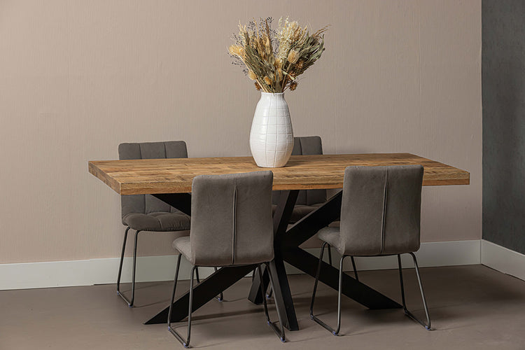Mangohouten Eettafel Rechthoek Donald 160x90 cm (6cm)