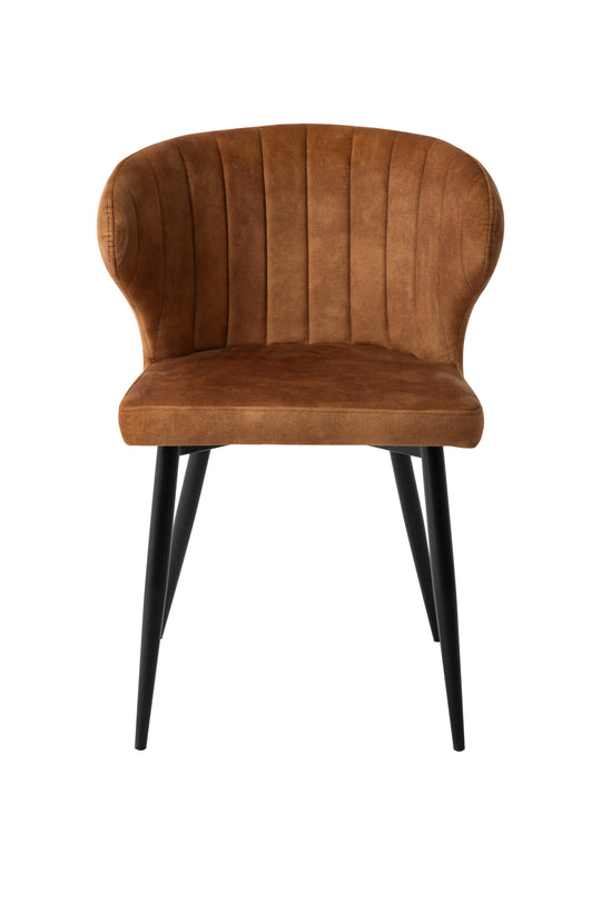 Eettafelstoel Stockholm Cognac Fluweel
