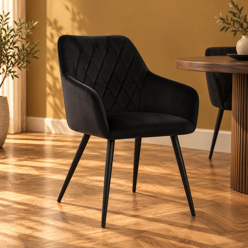 Zwarte eetkamerstoelen