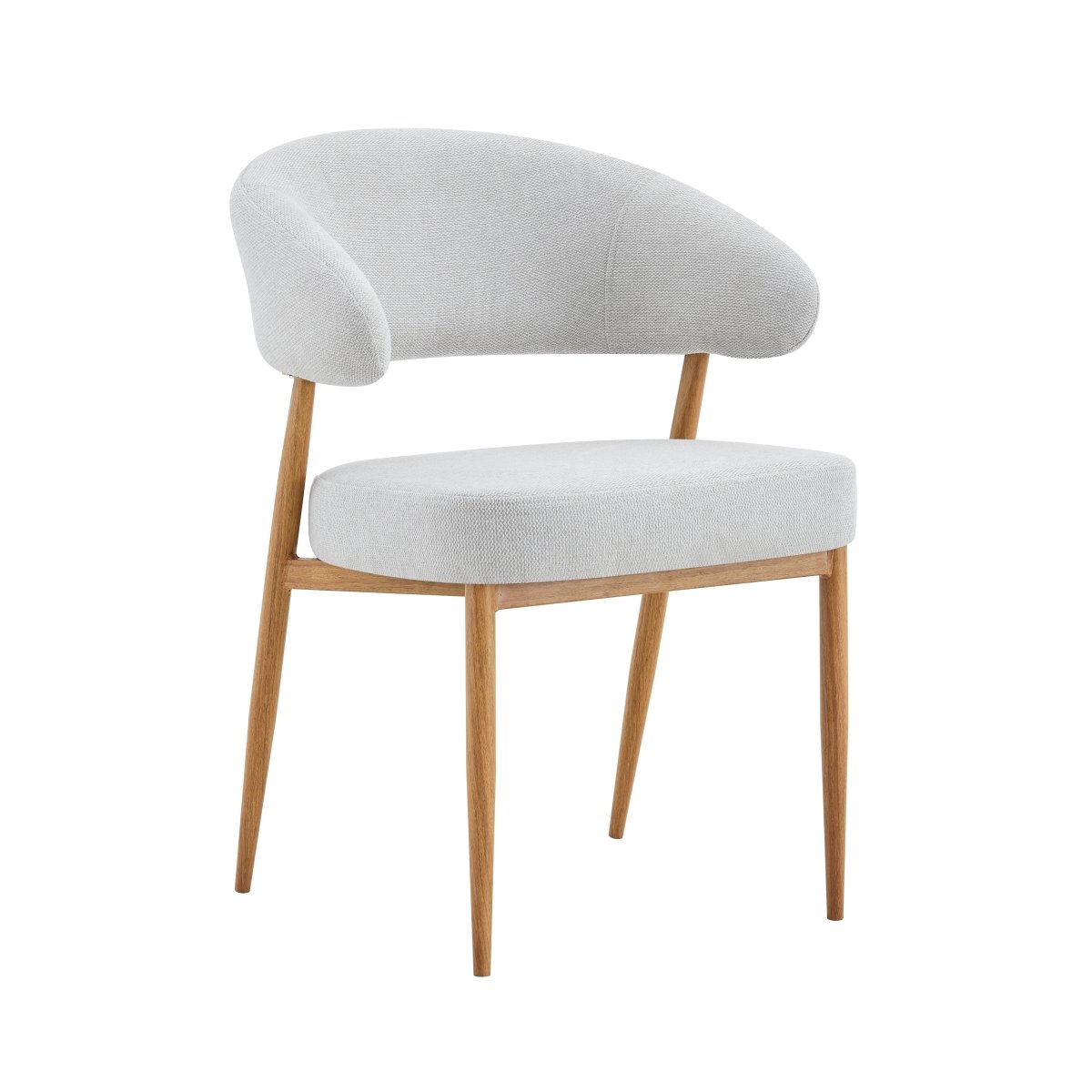 Eetkamerstoel Japandi Kaito Beige met eik onderstel