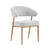 Eetkamerstoel Japandi Kaito Beige met eik onderstel