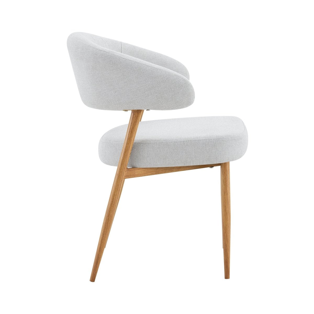 Eetkamerstoel Japandi Kaito Beige met eik onderstel