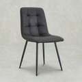 Antraciet eetkamerstoel met zwart onderstel