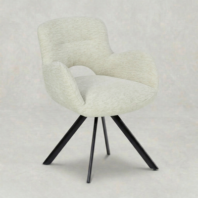 Eetkamerstoel Kemi Wit met zwart onderstel