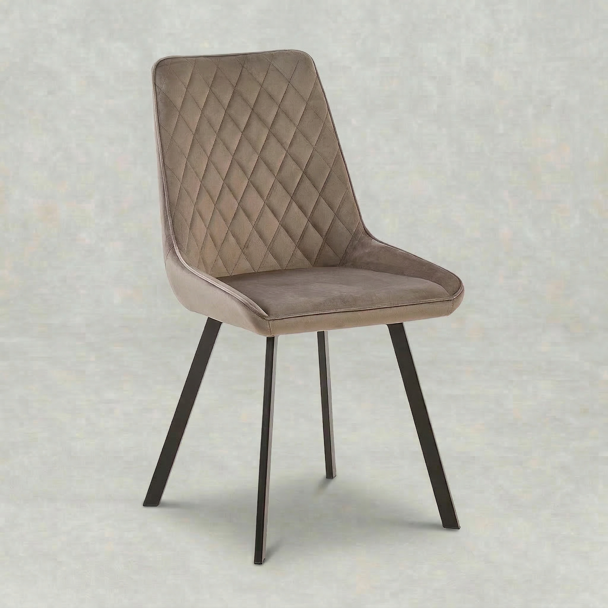 Eetkamerstoel Brøndby Lichtgrijs Fluweel met zwart onderstel