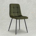 Groene eetkamerstoel met zwart onderstel