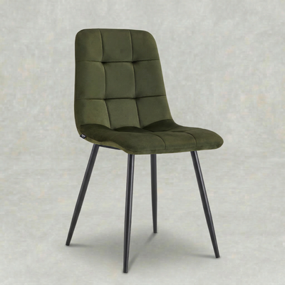 Eetkamerstoel Arendal Groen met zwart onderstel
