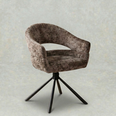 Eetkamerstoel Kalmar Taupe met zwart onderstel