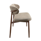Eetkamerbank Japandi Sora 160 cm Taupe met walnoot onderstel