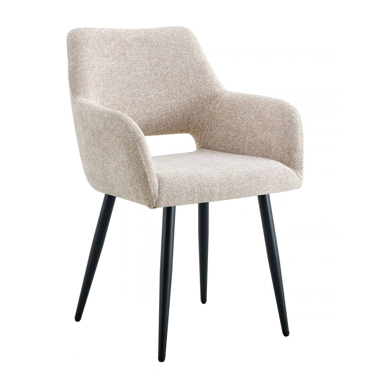 Eetkamerstoel Vantaa Beige met zwart onderstel