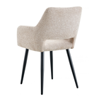 Eetkamerstoel Vantaa Beige met zwart onderstel
