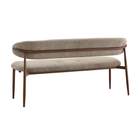 Eetkamerbank Japandi Sora 160 cm Taupe met walnoot onderstel