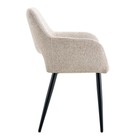 Eetkamerstoel Vantaa Beige met zwart onderstel