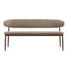 Eetkamerbank Japandi Sora 160 cm Taupe met walnoot onderstel