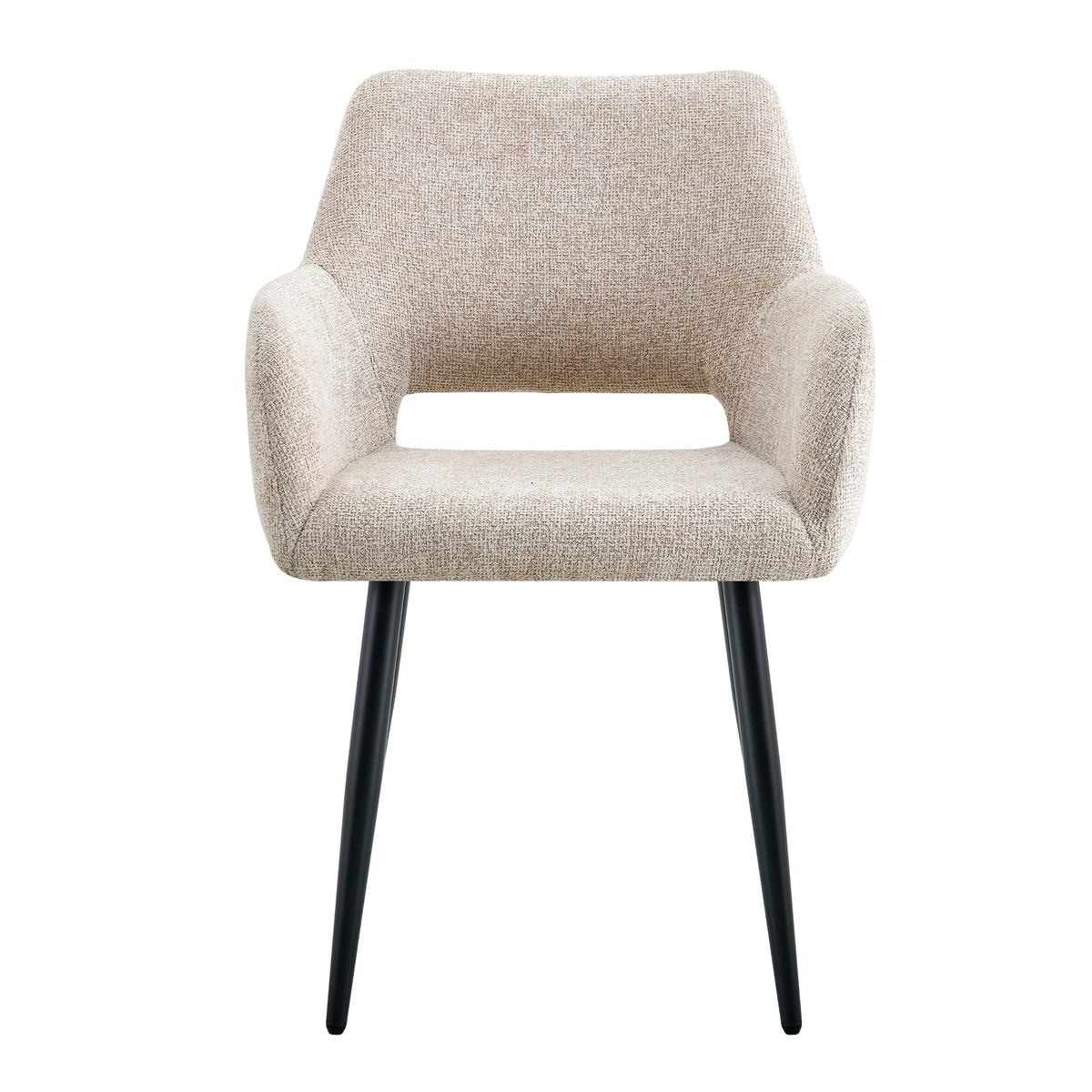 Eetkamerstoel Vantaa Beige met zwart onderstel