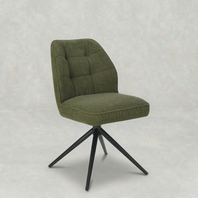 Eetkamerstoel Reykjavík Donkergroen met zwart onderstel