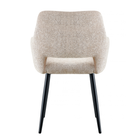 Eetkamerstoel Vantaa Beige met zwart onderstel