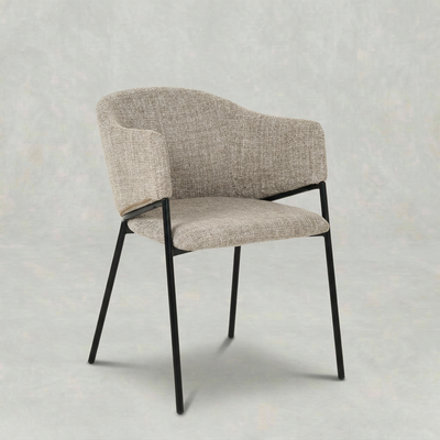 Eetkamerstoel Samsø Zand met zwart onderstel