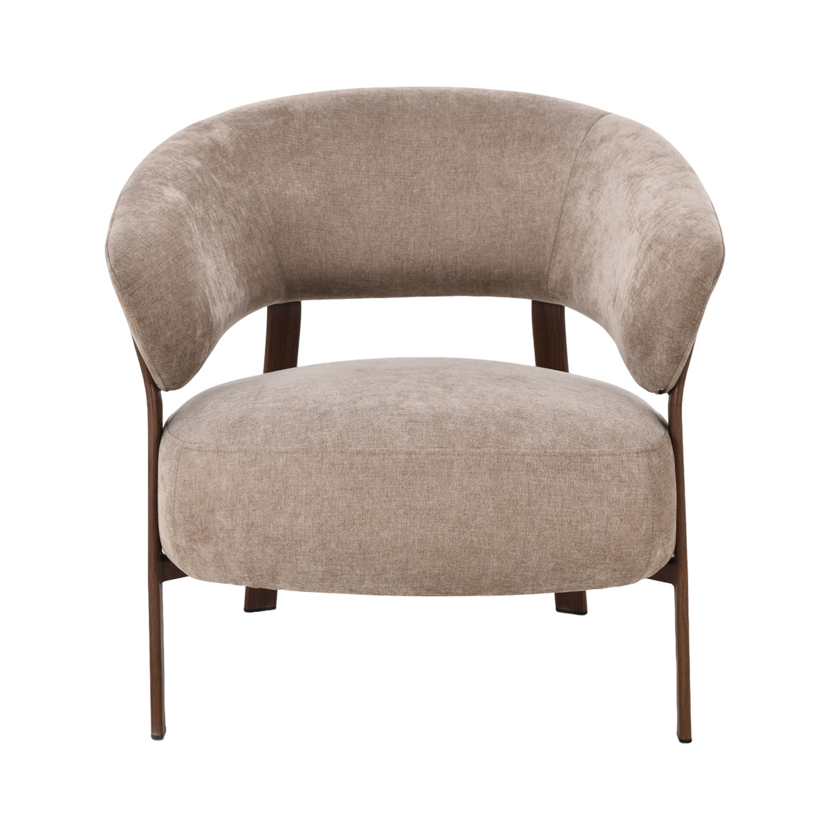 Fauteuil Japandi Kaito Taupe met walnoot onderstel