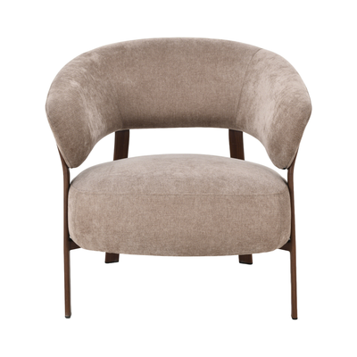Fauteuil Japandi Kaito Taupe met walnoot onderstel