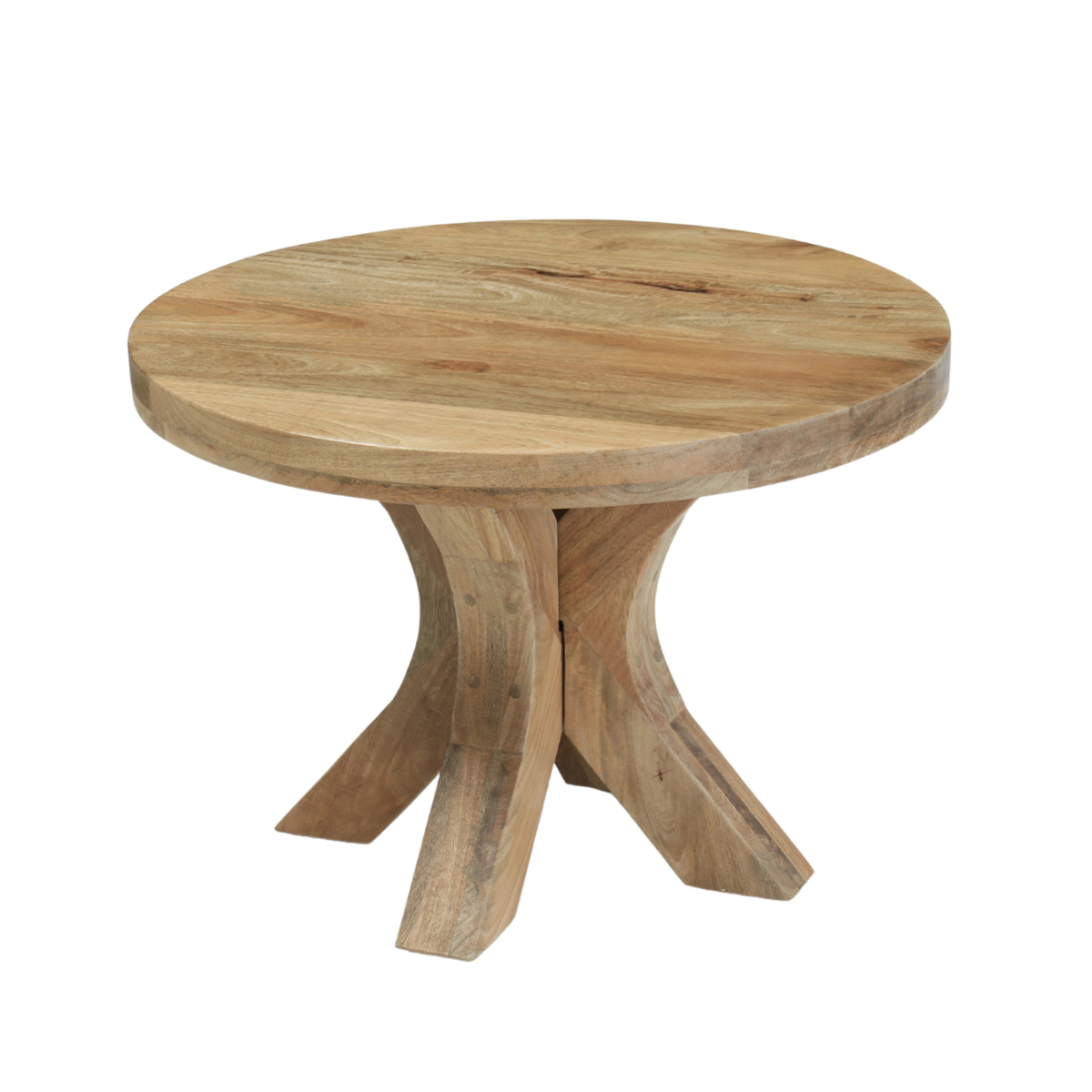 Mangohouten Salontafel Sun Rond 60 cm Houten onderstel