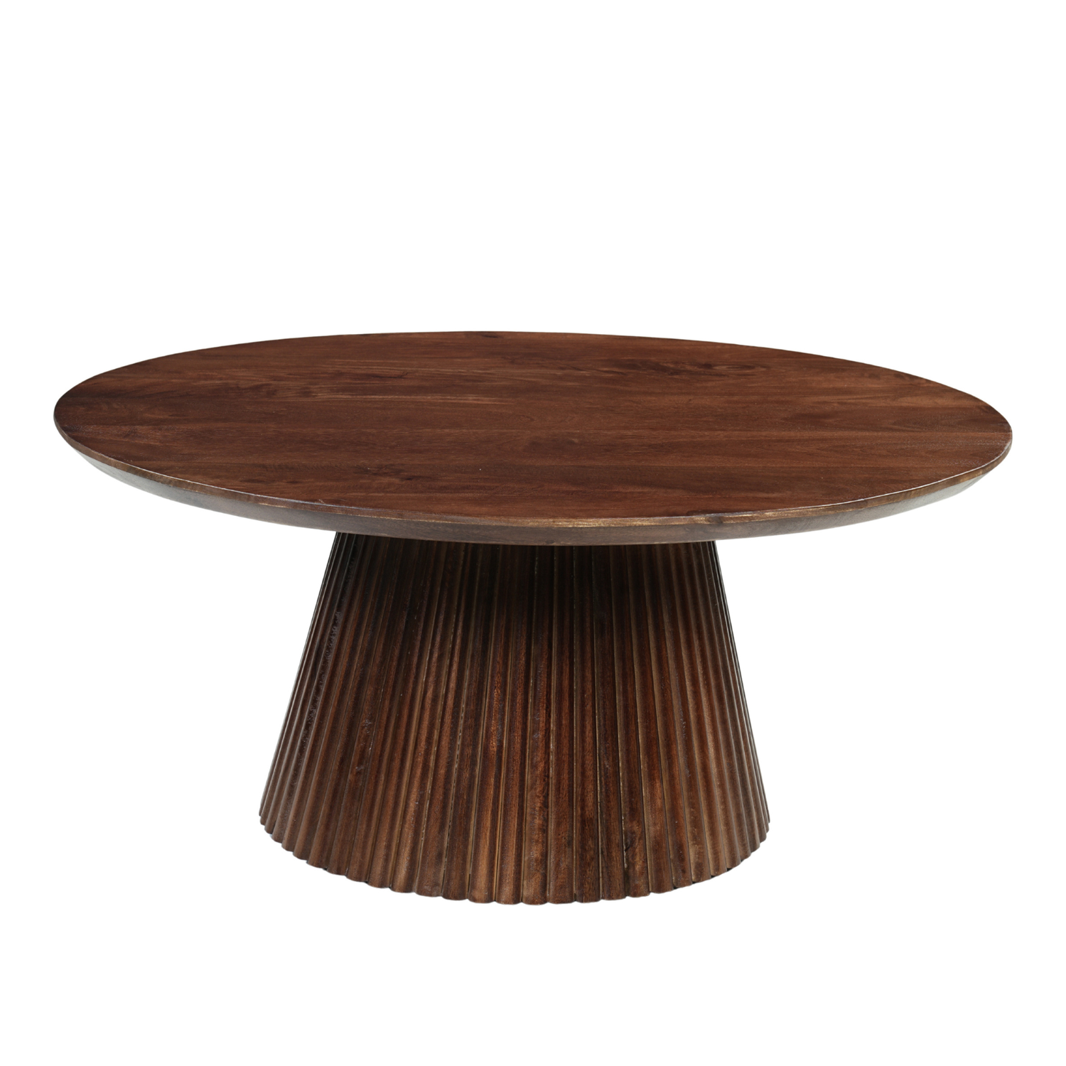 Donkerbruine ronde salontafel