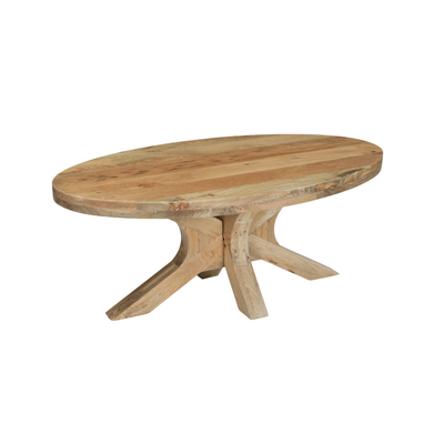 Mangohouten Salontafel Sun Ovaal 110 cm Houten onderstel