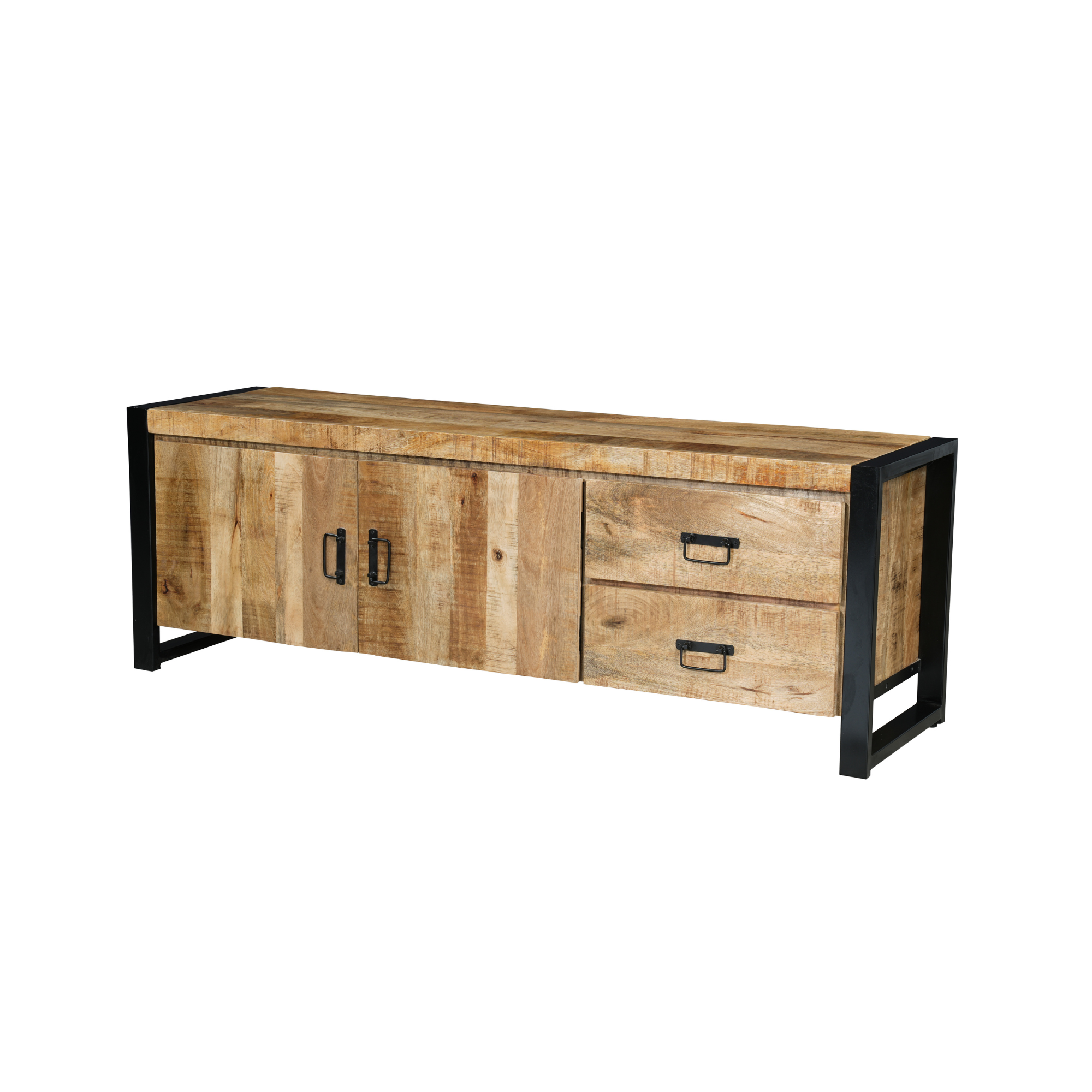Mangohouten Tv Meubel Britt 150 cm 2 deuren 2 lades
