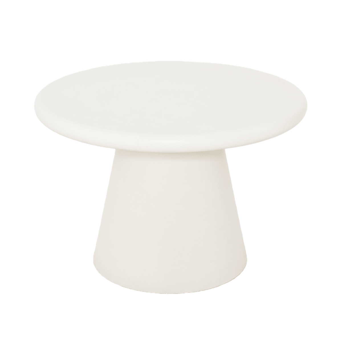 Ronde witte salontafel van microcement